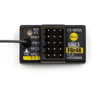 Flysky FGR4B 2.4Ghz 4 Channel Receiver, Lay Down with External Antenna