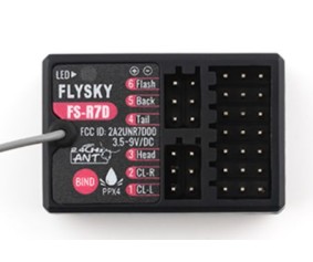 Flysky FS-R7D 2.4Ghz 7 Channel Receiver with ANT protocol - 2 way - external antenna -  weight 8 gr