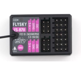 Flysky FS-R7V 2.4Ghz 7 Channel Receiver with ANT protocol and Gyroscope - 2 way - external antenna -  weight 8 gr