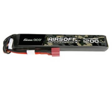 Gens Ace - 1425 - 1200mAh 3S1P 11.1V 25C Airsoft Gun Battery with Dean Plug-New Packaging