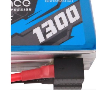 Gens Ace - 1716 - G-Tech 1300mAh 3S1P 11.1V 45C LiPo Battery Pack with Universal Plug Soft Pack (73x35x22.8mm +/- Manufacturer's Specifications)