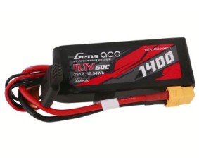 Gens Ace - 1753 - G-Tech 1400mAh 3S1P 11.1V 60C LiPo Battery Pack with XT60 Plug Soft Pack (87x34x18.5mm +/- Manufacturer's Specifications)