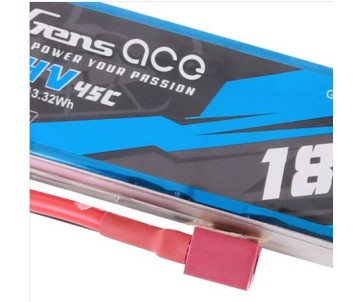 Gens Ace - 1718 - G-Tech 1800mAh 2S1P 7.4V 45C LiPo Battery Pack with Deans Plug Soft Pack (92x30x17.4mm +/- Manufacturer's Specifications)