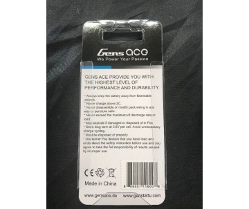 Gens Ace - 1600 - 200mAh 3.7V 45C 1S1P Lipo Battery