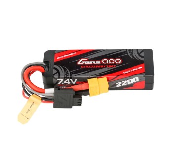 Gens Ace - 2053 - G-Tech 2200mAh 2S 7.4V 60C HardCase Lipo Battery Pack with XT60 Plug