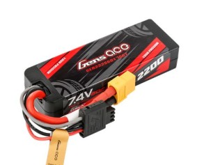 Gens Ace - 2053 - G-Tech 2200mAh 2S 7.4V 60C HardCase Lipo Battery Pack with XT60 Plug