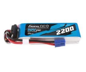 Gens Ace - 1790 - G-Tech 2200mAh 3S1P 11.1V 25C LiPo Battery Pack with EC3 Plug Soft Pack (107x34x22mm +/- Manufacturer's Specifications)