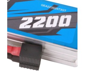Gens Ace - 1721 - G-Tech 2200mAh 3S1P 11.1V 25C LiPo Battery Pack with Universal Plug Soft Pack (107x33x22mm +/- Manufacturer's Specifications)