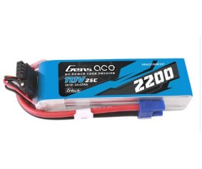 Gens Ace - 1724 - G-Tech 2200mAh 3S1P 11.1V 60C LiPo Battery Pack with EC3 Plug Soft Pack (108.8x34x23mm +/- Manufacturer's Specifications)
