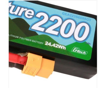 Gens Ace - 1738 - G-Tech Adventure 2200mAh 3S1P 11.1V 60C LiPo Battery Pack with XT60 Plug Soft Pack (107x34x23mm +/- Manufacturer's Specifications)