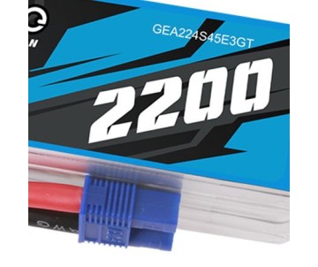 Gens Ace - 1722 - G-Tech 2200mAh 4S1P 14.8V 45C LiPo Battery Pack with EC3 Plug Soft Pack (107x34x32mm +/- Manufacturer's Specifications)