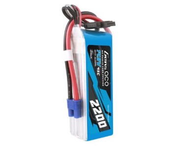 Gens Ace - 1722 - G-Tech 2200mAh 4S1P 14.8V 45C LiPo Battery Pack with EC3 Plug Soft Pack (107x34x32mm +/- Manufacturer's Specifications)