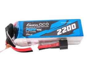 Gens Ace - 1723 - G-Tech 2200mAh 4S1P 14.8V 45C LiPo Battery Pack with Universal Plug Soft Pack (108x34x30mm +/- Manufacturer's Specifications)