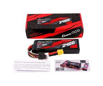 Gens Ace - 2346 - G-Tech 2400mAh 3S1P 11.1V 60C Lipo Battery Pack with XT60 Plug (+/- 109x34x21mm)