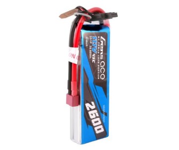 Gens Ace - 1725 - G-Tech 2600mAh 3S1P 11.1V 45C LiPo Battery Pack with Deans Plug Soft Pack (120x38x21mm +/- Manufacturer's Specifications)