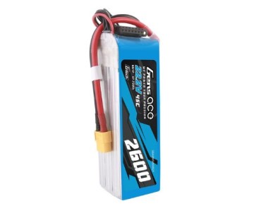 Gens Ace - 1727 - G-Tech 2600mAh 6S1P 22.2V 45C LiPo Battery Pack with XT60 Plug Soft Pack (123x37x39mm +/- Manufacturer's Specifications)