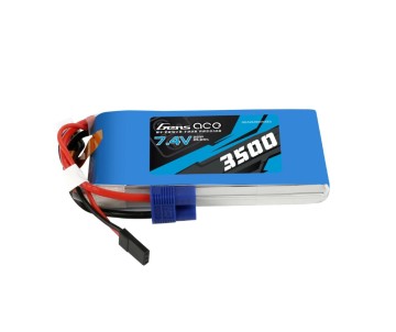 Gens Ace - 1115 - 3500mAh 2S1P 7.4V Receiver LiPo EC3 Plug Soft Case 97x45x16mm