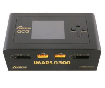 Gens Ace - 1651 - IMARS D300 G-Tech Dual Channel AC/DC 15A x 2 / 1-6S LiPo Battery Charger - Black