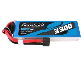 Gens Ace - 1729 - G-Tech 3300mAh 3S1P 11.1V 45C LiPo Battery Pack with EC3 and Deans Adapter Plug Soft Pack (137x42x20mm +/- Manufacturer's Specifications)