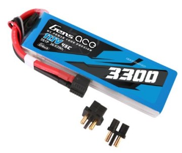 Gens Ace - 1729 - G-Tech 3300mAh 3S1P 11.1V 45C LiPo Battery Pack with EC3 and Deans Adapter Plug Soft Pack (137x42x20mm +/- Manufacturer's Specifications) Gens Ace - 1729 - G-Tech 3300mAh 3S1P 11.1V 45C LiPo Battery Pack with EC3 and Deans Adapter Plug Soft Pack (137x42x20mm +/- Manufacturer's Specifications)