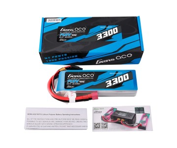 Gens Ace - 1878 - G-Tech 3300mAh 4S1P 14.8V 45C Lipo Battery Pack With Deans Plug