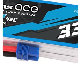 Gens Ace - 1730 - G-Tech 3300mAh 4S1P 14.8V 45C LiPo Battery Pack with EC3 Plug Soft Pack (138x42x27mm +/- Manufacturer's Specifications)