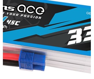 Gens Ace - 1730 - G-Tech 3300mAh 4S1P 14.8V 45C LiPo Battery Pack with EC3 Plug Soft Pack (138x42x27mm +/- Manufacturer's Specifications)