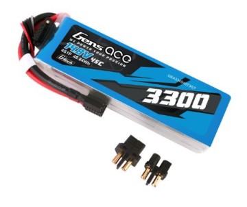 Gens Ace - 1731 - G-Tech 3300mAh 4S1P 14.8V 45C LiPo Battery Pack with EC3 and Deans Adapter Soft Pack (138x42x26mm +/- Manufacturer's Specifications)