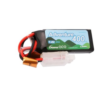 Gens Ace - 1595 - Bashing 400mAh 2S1P 7.4V 35C LiPo JST-PHR-2P Plug Soft Case for SCX24 42x19x12mm