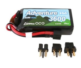 Gens Ace - 1740 - G-Tech Adventure 3600mAh 3S1P 11.4V 60C LiPo Battery Pack withDeans and XT60 Adapter Soft Pack (91x42x24mm +/- Manufacturer's Specifications)