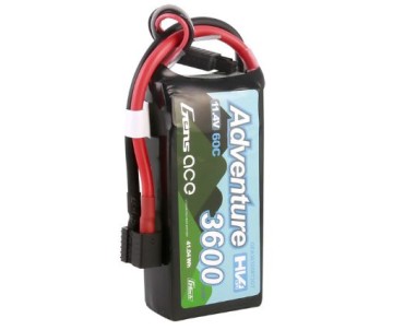 Gens Ace - 1740 - G-Tech Adventure 3600mAh 3S1P 11.4V 60C LiPo Battery Pack withDeans and XT60 Adapter Soft Pack (91x42x24mm +/- Manufacturer's Specifications)