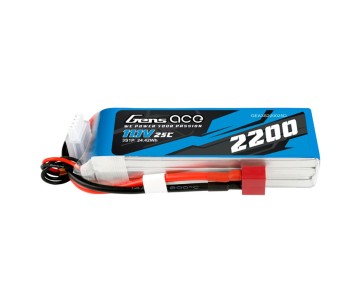 Gens Ace - 1042 - 2200mAh 3S1P 11.1V 25C LiPo Deans Plug Soft Case 106x33x21mm