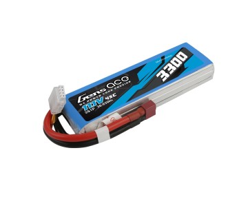 Gens Ace - 1052 - 3300mAh 11.1V 45C LiPo Battery - Deans Plug 136x42x23mm 