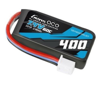 Gens Ace - 1086 - 400mAh 2S1P 7.4V 60C LiPo Battery Pack with JST-XHR Plug
