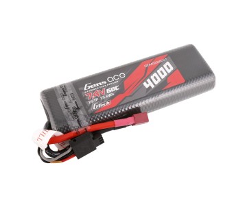 Gens Ace - 1693 - G-Tech 4000mAh 2S1P 7.4V 60C HardCase LiPo Battery Pack 8# with Deans Plug