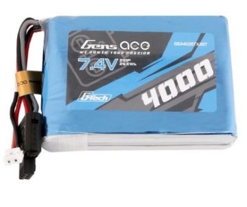 Gens Ace - 1700 - G-Tech 4000mAh 2S1P 7.4V TX LiPo Battery Pack with JST-EHR Plug
