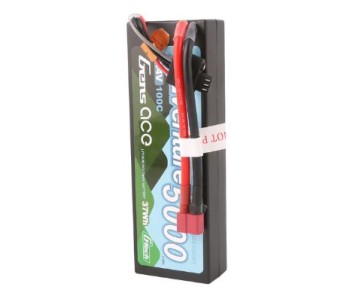 Gens Ace - 1687 - Adventure 5000mAh 2S1P 7.4V 100C LiPo Battery Pack with Deans Plug Hardwired (138x47x18mm +/- Manufacturer's Specifications)