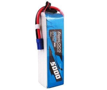 Gens Ace - 1733 - G-Tech 5000mAh 6S1P 22.2V 60C LiPo Battery Pack with EC5 Plug Soft Pack (165x45x47mm +/- Manufacturer's Specifications)