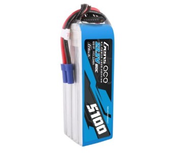 Gens Ace - 1734 - G-Tech 5100mAh 6S1P 22.2V 80C LiPo Battery Pack with EC5 Plug Soft Pack (150x49x51mm +/- Manufacturer's Specifications)