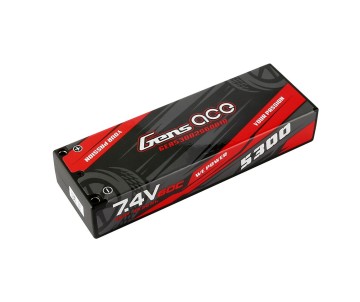 Gens Ace - 1083 - 5300mAh 7.4V 60C Hard Case LiPo Battery - 4.0mm Bullets 138x47x25mm
