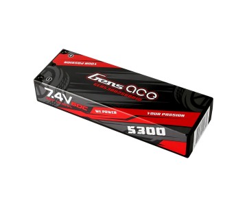 Gens Ace - 1083 - 5300mAh 7.4V 60C Hard Case LiPo Battery - 4.0mm Bullets 138x47x25mm