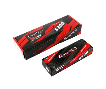 Gens Ace - 1083 - 5300mAh 7.4V 60C Hard Case LiPo Battery - 4.0mm Bullets 138x47x25mm