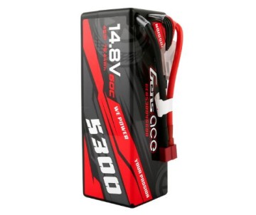 Gens Ace - 1090 - 5300mAh 4S1P 14.8V 50C LiPo Battery with Deans Plug Hard Case (138x46x50mm +/- Manufacturer's Specifications)