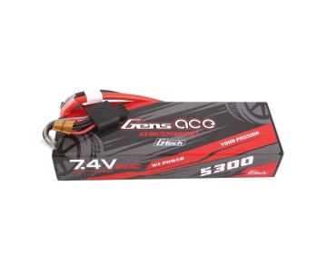 Gens Ace - 1694 - G-Tech 5300mAh 2S1P 7.4V 60C HardCase LiPo Battery with Deans Plug (138.x46x25mm +/- Manufacturer's Specifications)