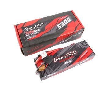 Gens Ace - 1694 - G-Tech 5300mAh 2S1P 7.4V 60C HardCase LiPo Battery with Deans Plug (138.x46x25mm +/- Manufacturer's Specifications)