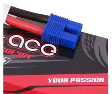 Gens Ace - 1749 - G-Tech 5300mAh 2S1P 7.4V 60C LiPo Battery Pack with EC3 Plug Hardwired (138x46x25mm +/- Manufacturer's Specifications)