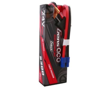 Gens Ace - 1749 - G-Tech 5300mAh 2S1P 7.4V 60C LiPo Battery Pack with EC3 Plug Hardwired (138x46x25mm +/- Manufacturer's Specifications)