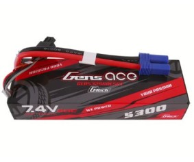 Gens Ace - 1750 - G-Tech 5300mAh 2S1P 7.4V 60C LiPo Battery Pack with EC5 Plug Hardwired (138x47x25mm +/- Manufacturer's Specifications)
