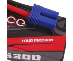 Gens Ace - 1750 - G-Tech 5300mAh 2S1P 7.4V 60C LiPo Battery Pack with EC5 Plug Hardwired (138x47x25mm +/- Manufacturer's Specifications)