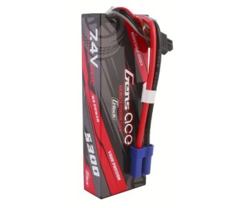 Gens Ace - 1750 - G-Tech 5300mAh 2S1P 7.4V 60C LiPo Battery Pack with EC5 Plug Hardwired (138x47x25mm +/- Manufacturer's Specifications)